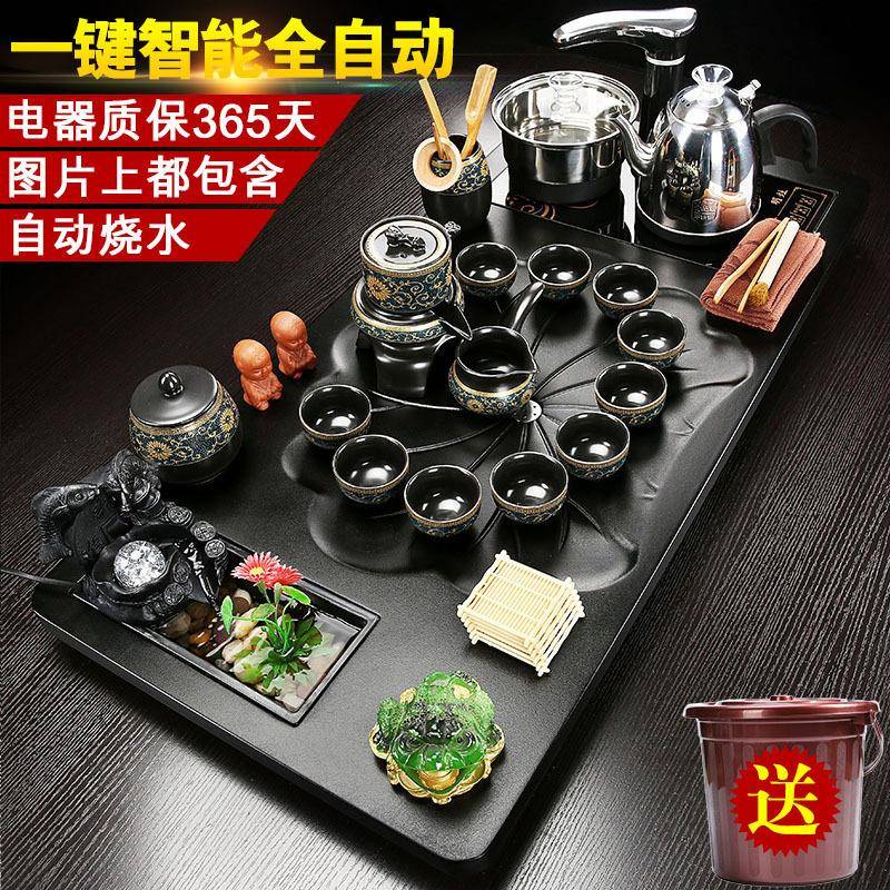 茶具套装家用全自动一体实木茶盘客厅流水茶台整套功夫陶瓷泡茶壶