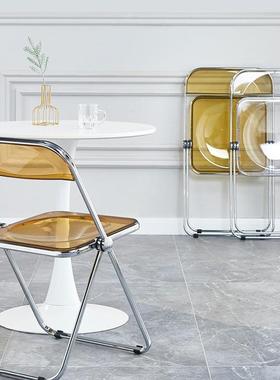 透明亚克力椅21853子家用折叠椅折叠餐凳代网红桌餐椅椅凳子现水