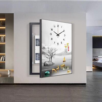 时电表箱装饰画万年历电竖款电闸餐厅挡遮多媒钟体配电强GXE箱免
