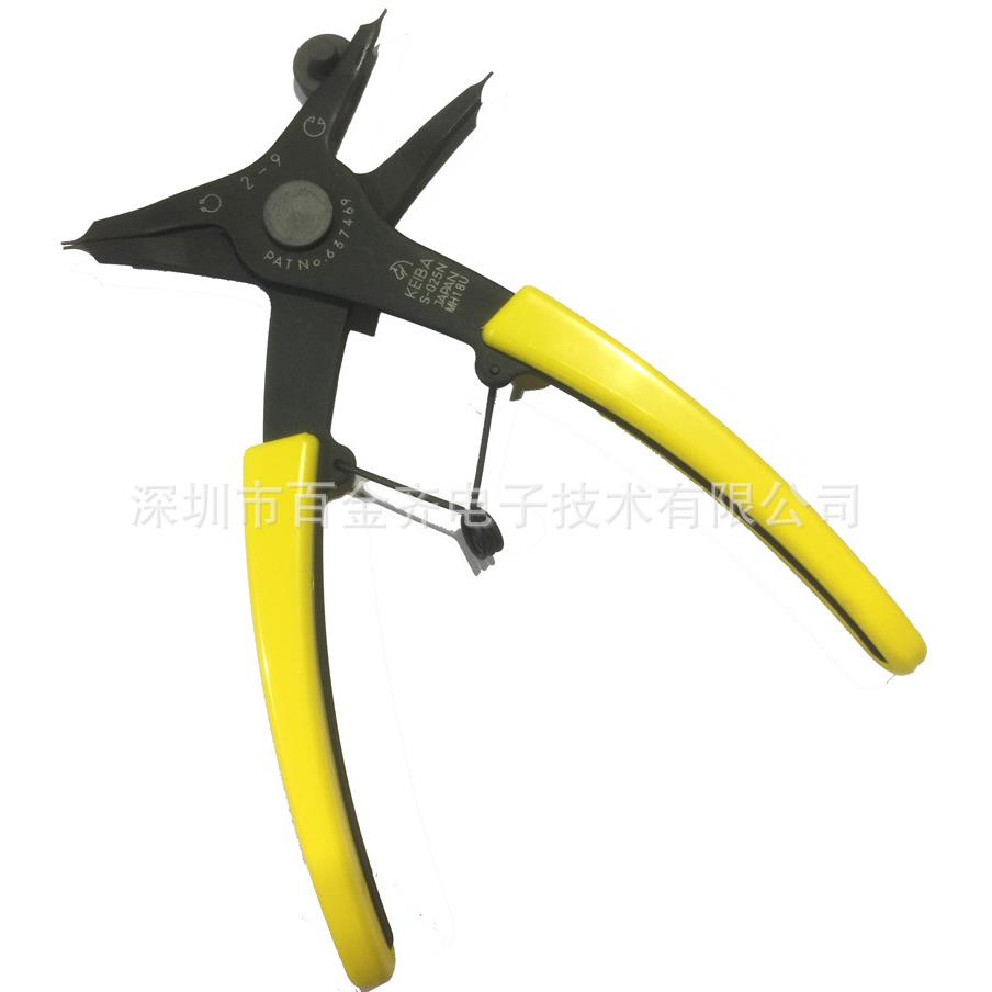 0指原厂KEIBA精密簧钳S25N四用卡介指钳内外卡簧HWP钳穴用钳轴用