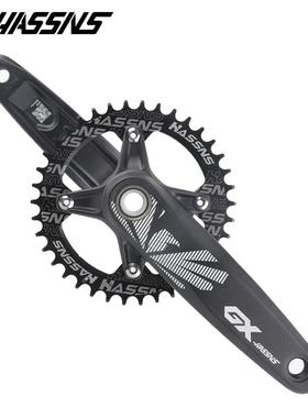 HASSNSG21892X山地车中空一盘体牙盘负加宽曲柄改装正T齿单32T343