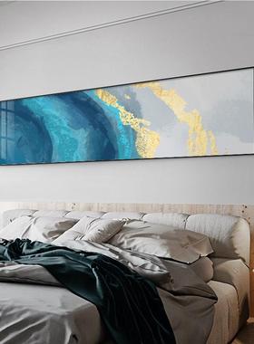 现代轻奢抽象RFD室挂画卧头装饰画小清新蓝画绿色简约酒店主床卧