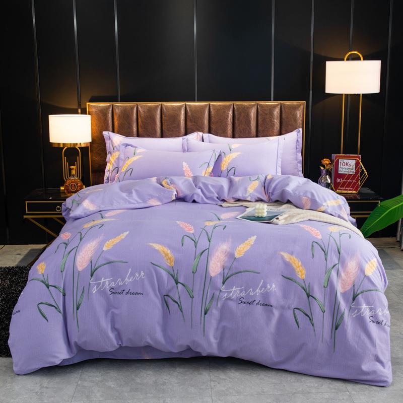 新YIG三款全加厚纯棉磨毛套四件套床上用品被套棉床单被套件床单