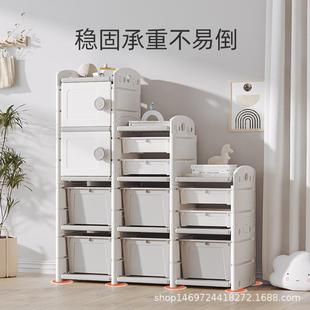 儿童书架玩儿易大容量简多层46224具收纳架家柜子落用地宝宝绘本