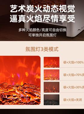 床器头壁炉暖风25376机床头柜家火用真节能电暖器取暖电壁炉仿焰