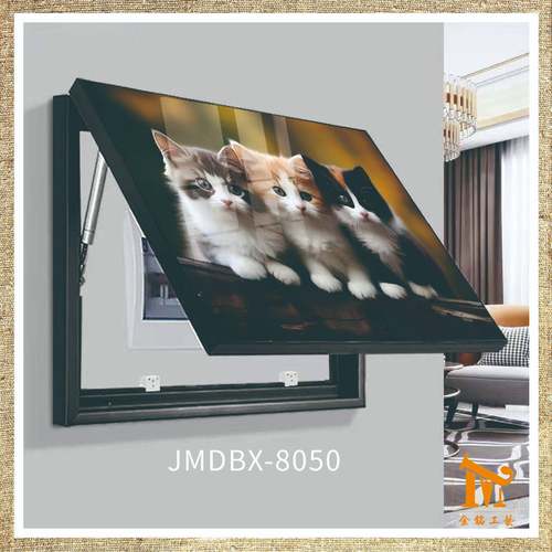 表箱厅装饰可推拉翻盖画免打孔现52838代简约遮挡箱客挂画壁画开