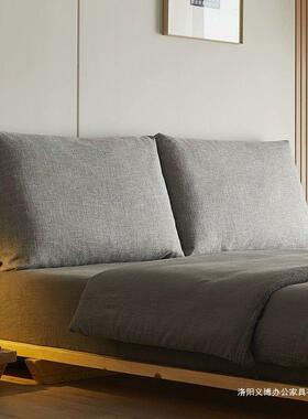 网床头软包羽绒大靠背日式诧寂风无床头靠垫双红人83168靠枕宿天