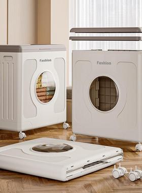 物子大容量带玩具轮被滑子衣服收纳箱家用衣71733翻储物箱杂物盖