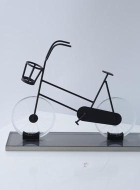 现简约代创意水晶自行车工品样板房售60261楼处艺桌面书软架装饰