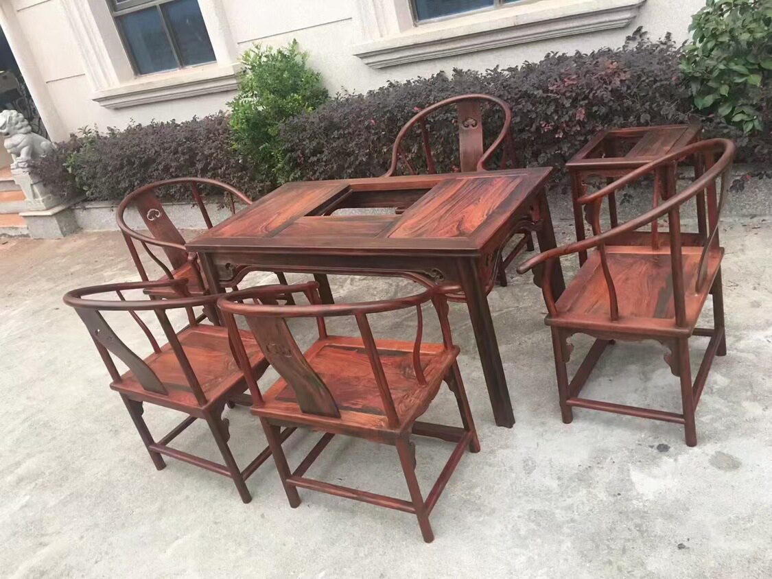 老挝大红酸枝交趾黄檀新中式茶桌