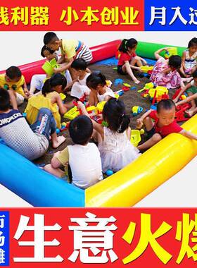 夜市地儿摊火爆项目34117社套区广场摊创摆业童小孩玩沙子池餐玩