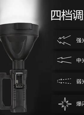 P照50强光探电灯防户外多功能照明LED远HW590射水充手电筒手提灯