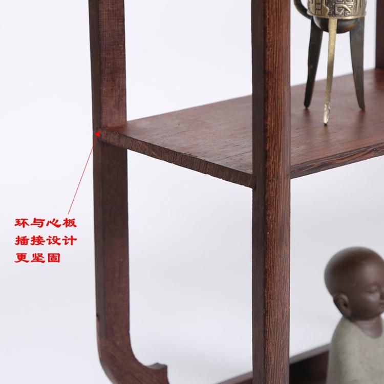 红木挂墙式多宝阁鸡翅木壁式博古架茶杯架新中式简约展示架