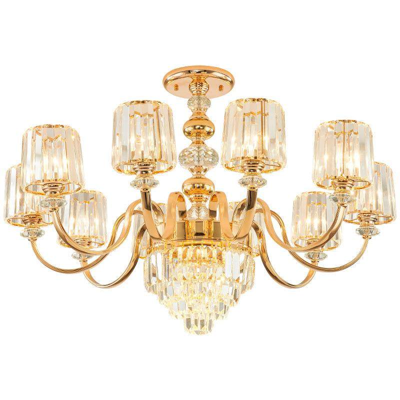 2025新款欧式客厅水晶吊灯现代简约轻奢美式大气餐厅卧室金色灯具,家装灯饰光源,智能吊灯,淘宝优惠券,粉丝福利购,淘宝优惠卷