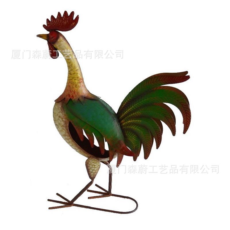 别墅草地动物鸭子庭院雕塑彩绘落地田园公鸡户外铁艺家居装饰摆件