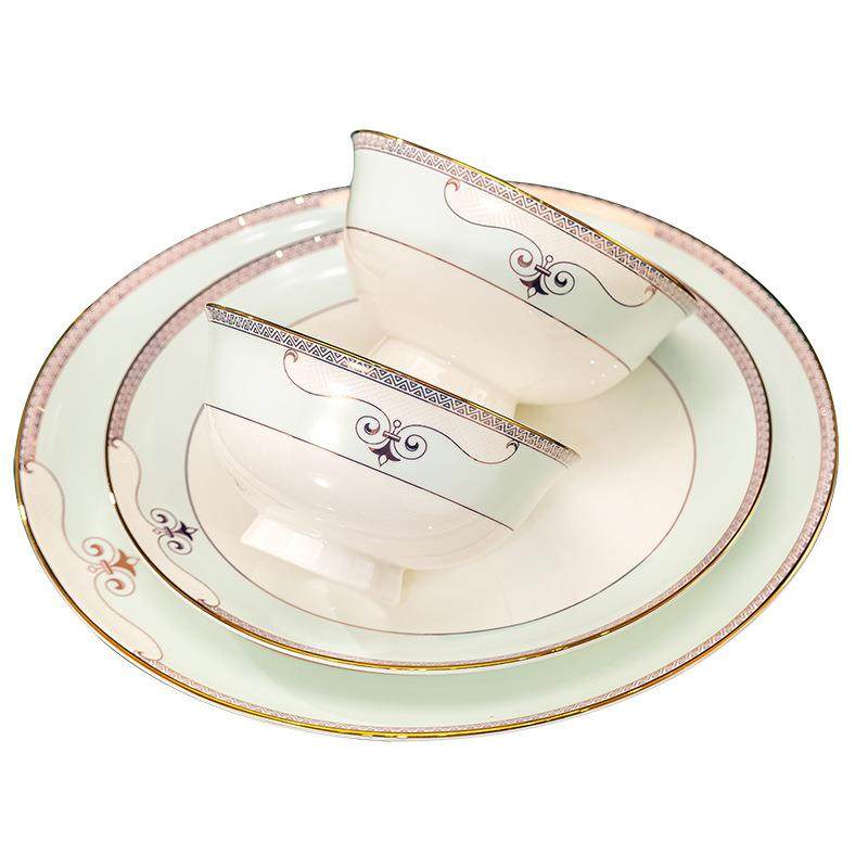 2024新款景德镇陶瓷餐具碗碟盘套装中式骨瓷碗筷组合活动礼品,餐饮具,餐具瓷器套装,淘宝优惠券,粉丝福利购,淘宝优惠卷