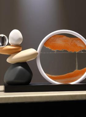 时来运转流沙画摆件客厅电视柜酒柜玄关办公室桌面装饰品轻奢高档