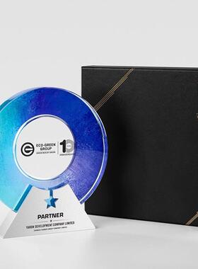 水晶奖杯定制高级感创意金属奖牌年会优秀员工比赛荣誉纪念