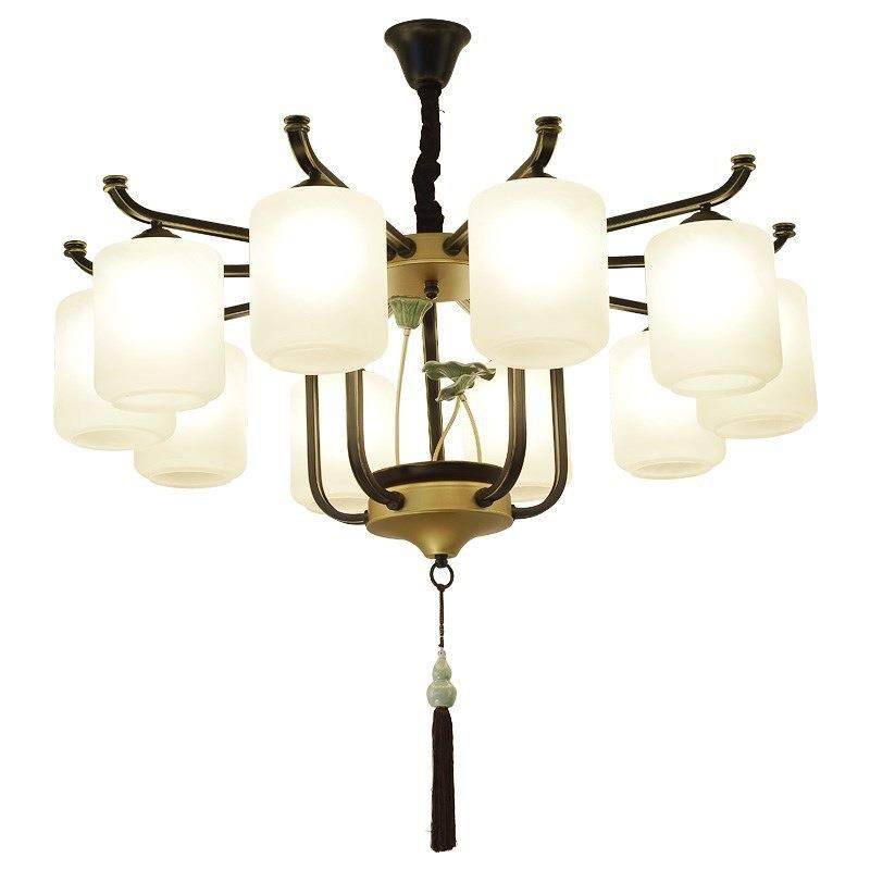 温馨酒店别墅大厅工程LED灯具新中式吊灯简约大方餐厅卧室客厅灯,家装灯饰光源,智能吊灯,淘宝优惠券,粉丝福利购,淘宝优惠卷