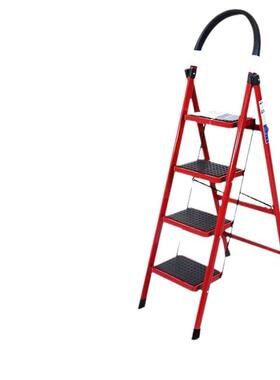 工厂包邮红色步梯家用人字梯可折叠伸缩梯家用轻便折叠梯子