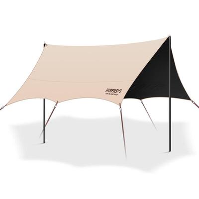 黑胶天幕帐篷户外桌椅露营六件套免搭建野营防晒速开防风大遮阳棚