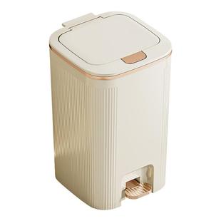 双开盖垃圾桶防水浴室客厅家用垃圾桶简约风大容量按压脚踏带盖