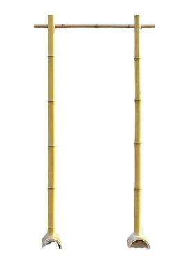 竹子架子迎宾竹架婚庆装饰竹竿纱幔竹架美陈迎宾架搭建黄色竹筒架