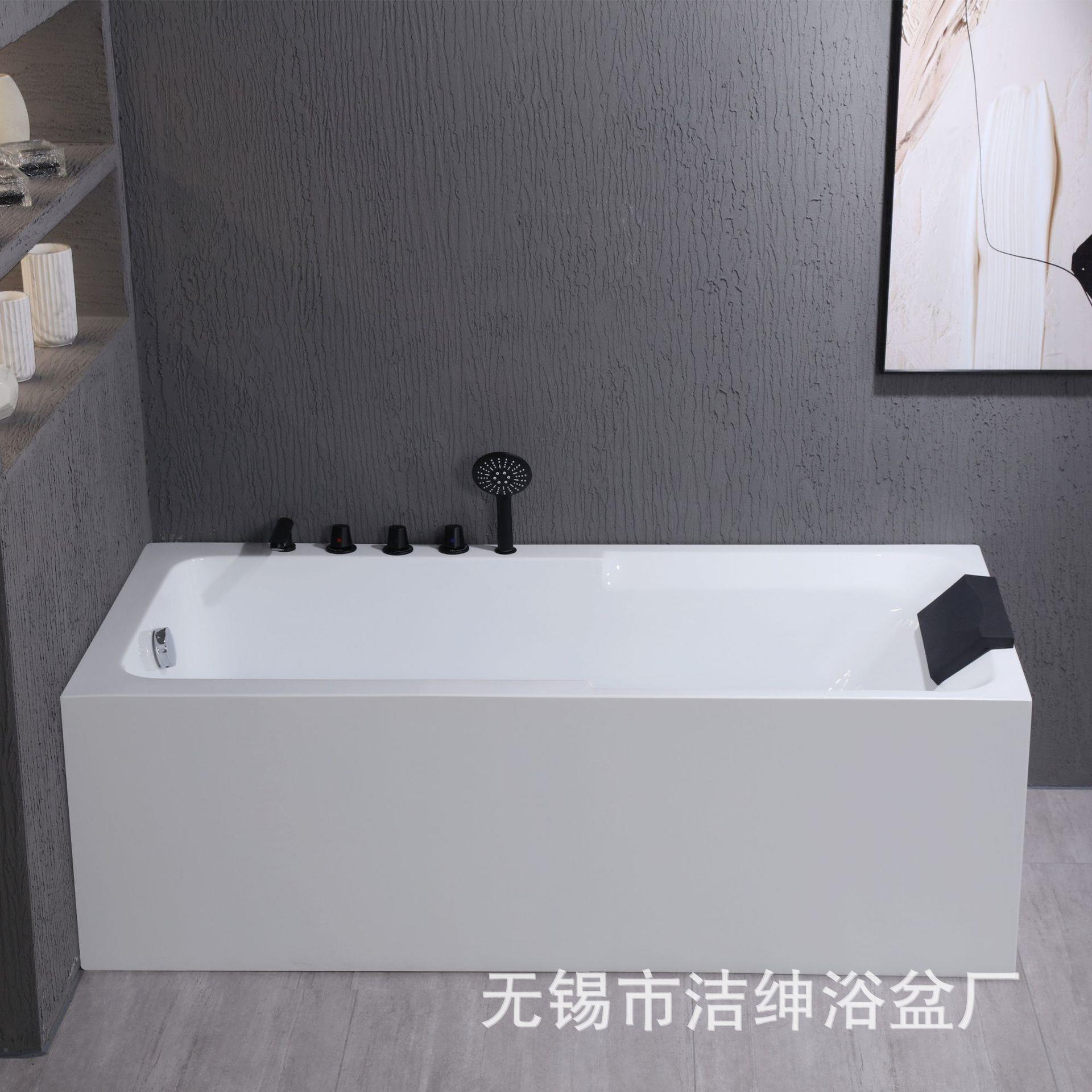 大气方形直角送头枕工厂成人家用无锡亚克力浴盆浴缸