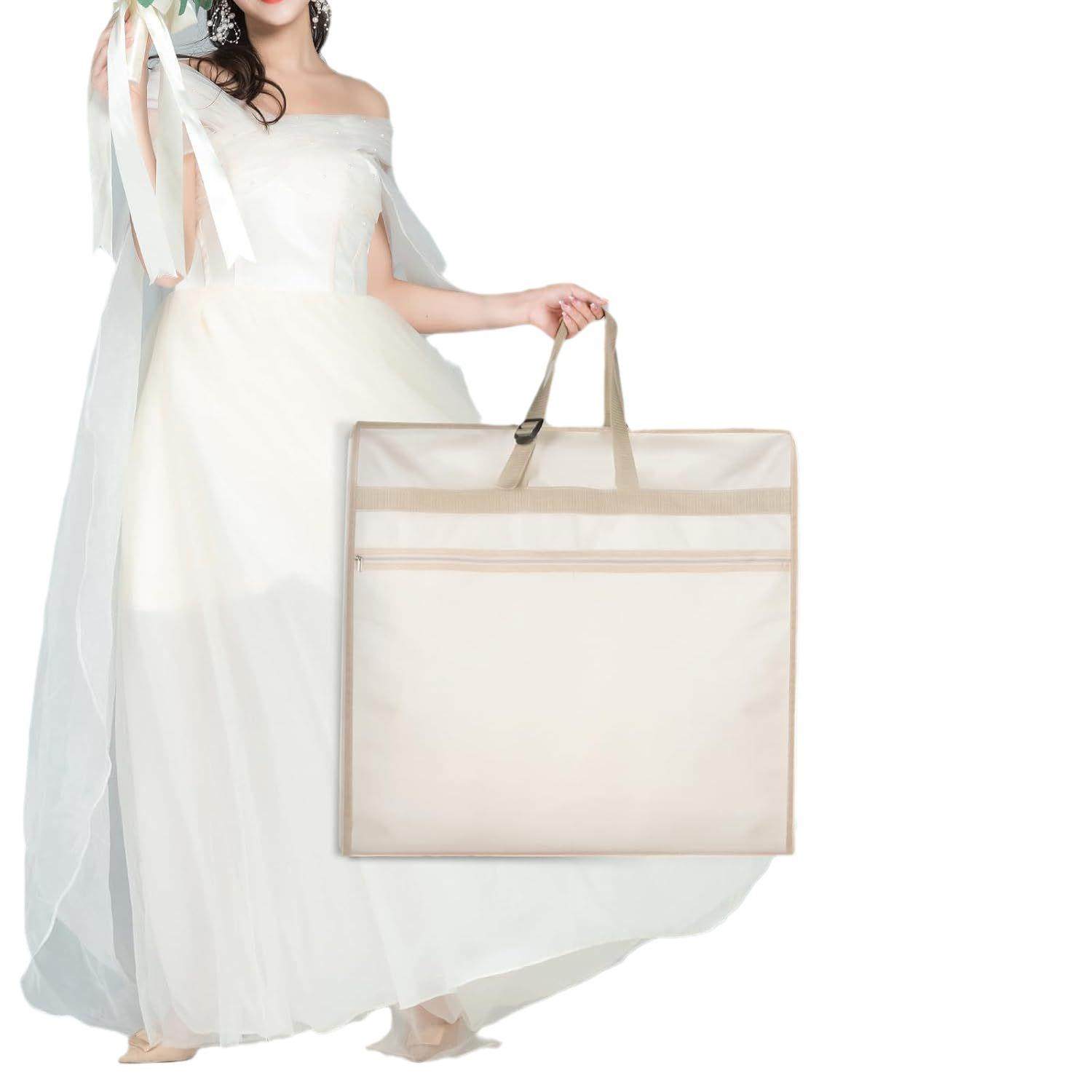 新款72寸婚纱罩拖尾婚纱裙套折叠手提婚纱收纳袋可放鞋和首饰