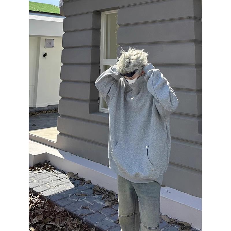 DAY NY2023美式机能半拉链连帽卫衣男女春秋宽松解构设计感帽衫潮