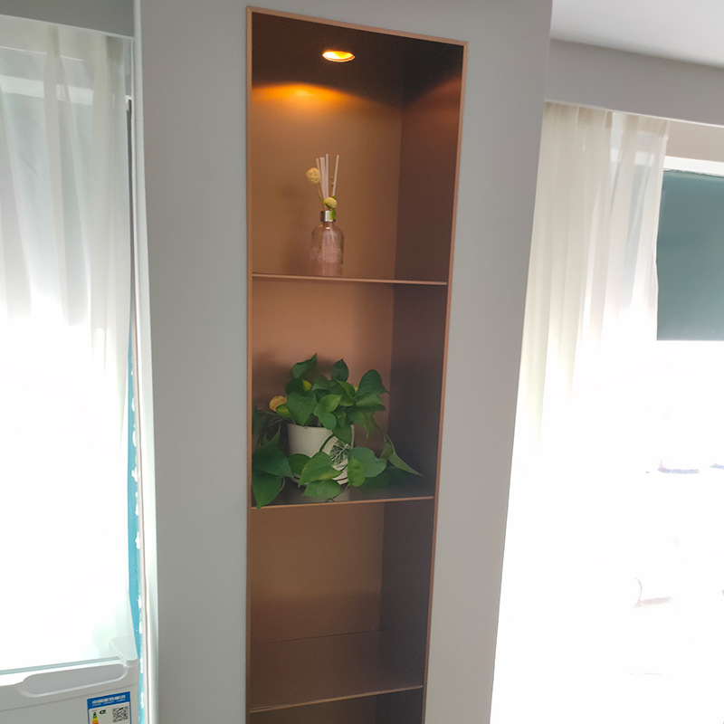 304壁龛现代简约不锈钢置物架 办公室客厅装饰柜落地钢板柜展示柜