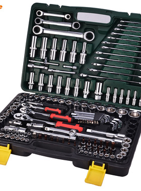 索伦德50BV30随车汽机修150件亮铬钒钢棘轮扳手套筒组套多功能