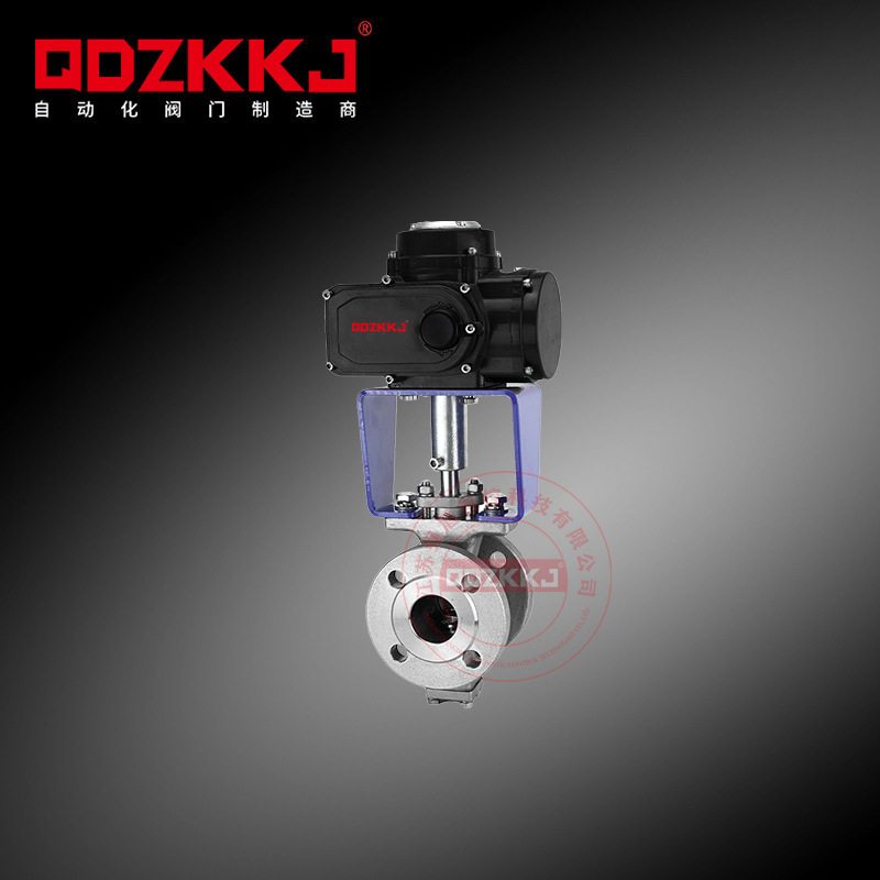 VQ947H电动V型调节阀DN150法兰蒸汽水导热油颗粒高温比例开关球阀