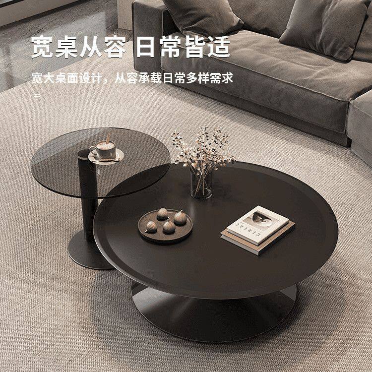 法式悬浮飞碟极简茶几客厅家用简约小户型现代设计师轻奢高级圆形