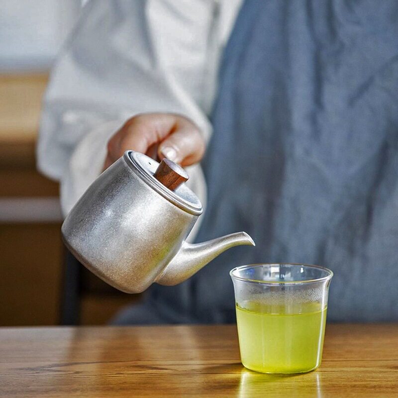 日本制磨砂小茶壶不锈钢日式单人冲泡茶器急须带过新品