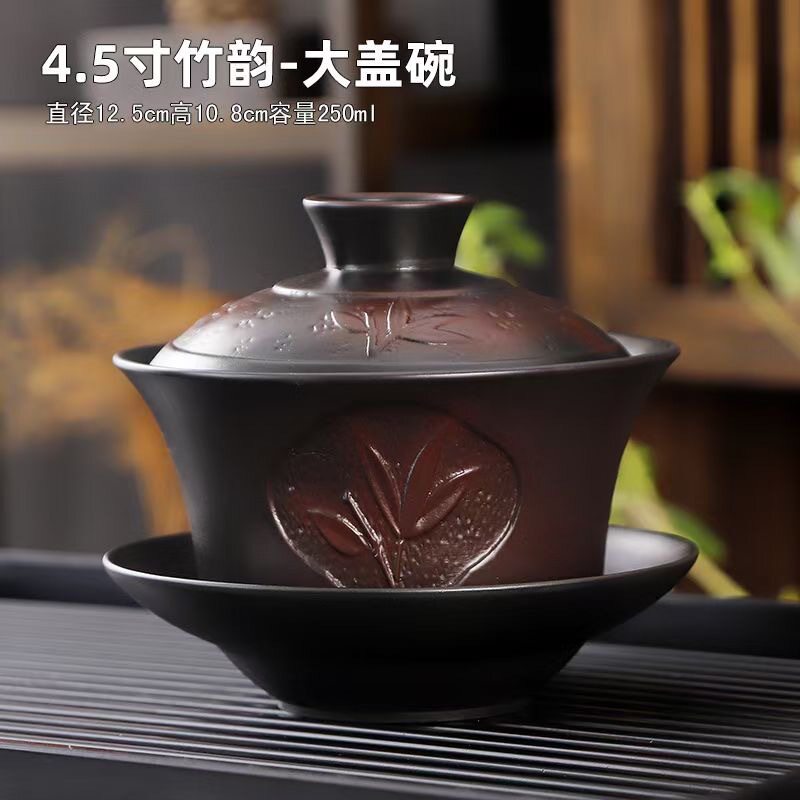 高档紫陶大号盖碗茶杯大容量手抓壶防烫家用单壶过滤鹰嘴出水茶壶