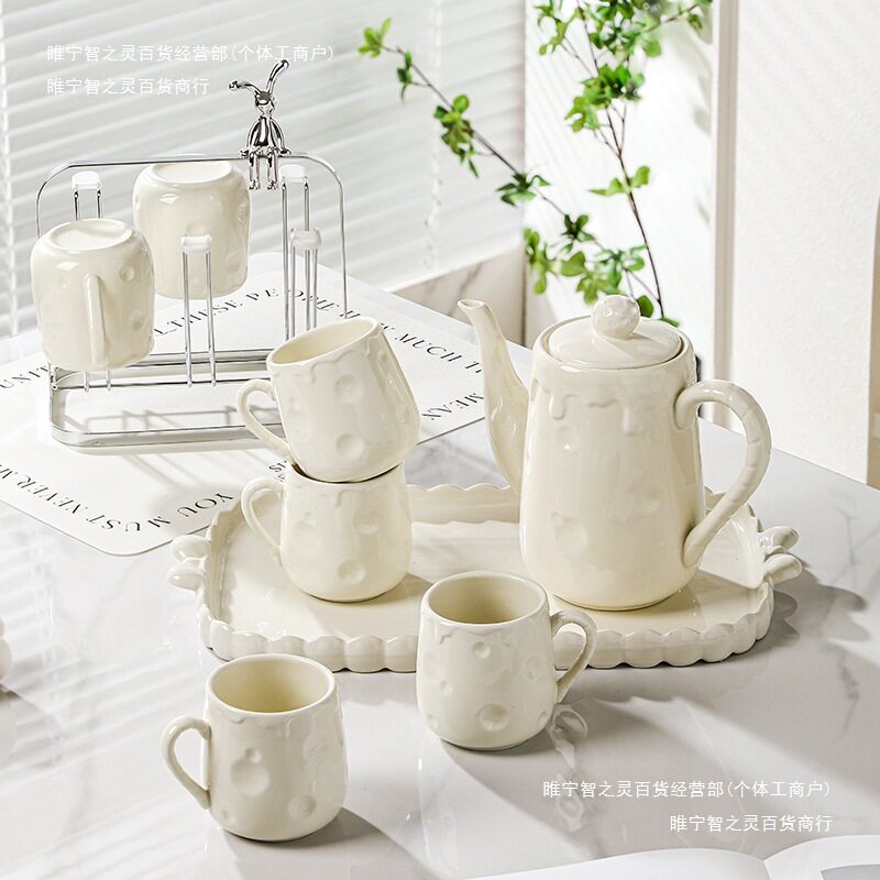 杯具新款套装家用陶瓷水杯待客凉水壶客厅套装轻奢水壶2024乔迁