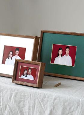 实木8英寸注册相框海马结婚证书存储和打印照片定制6英寸表木框架