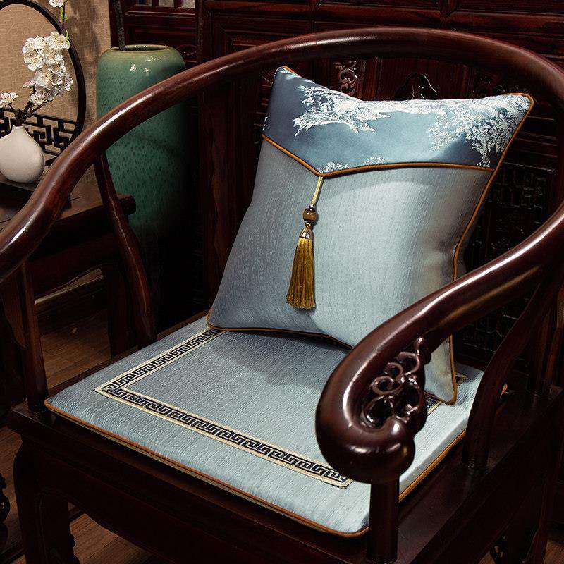 中式餐椅座椅垫可拆洗加厚凳子垫子家用茶桌茶席餐桌椅子沙发垫套