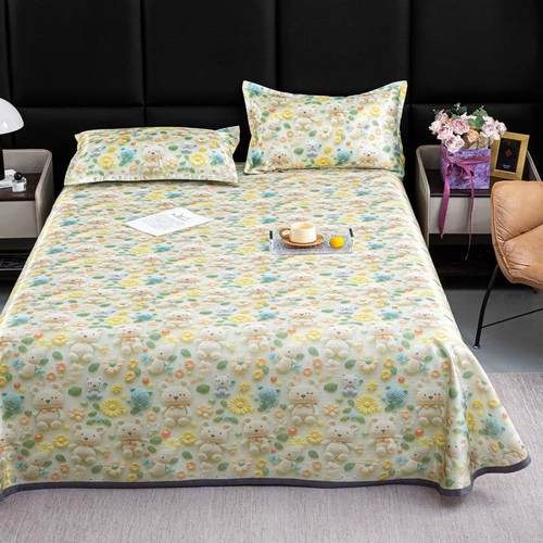 夏季凉席三件套2025新款实物更立体5D立体数码印花凉感丝冰丝席子