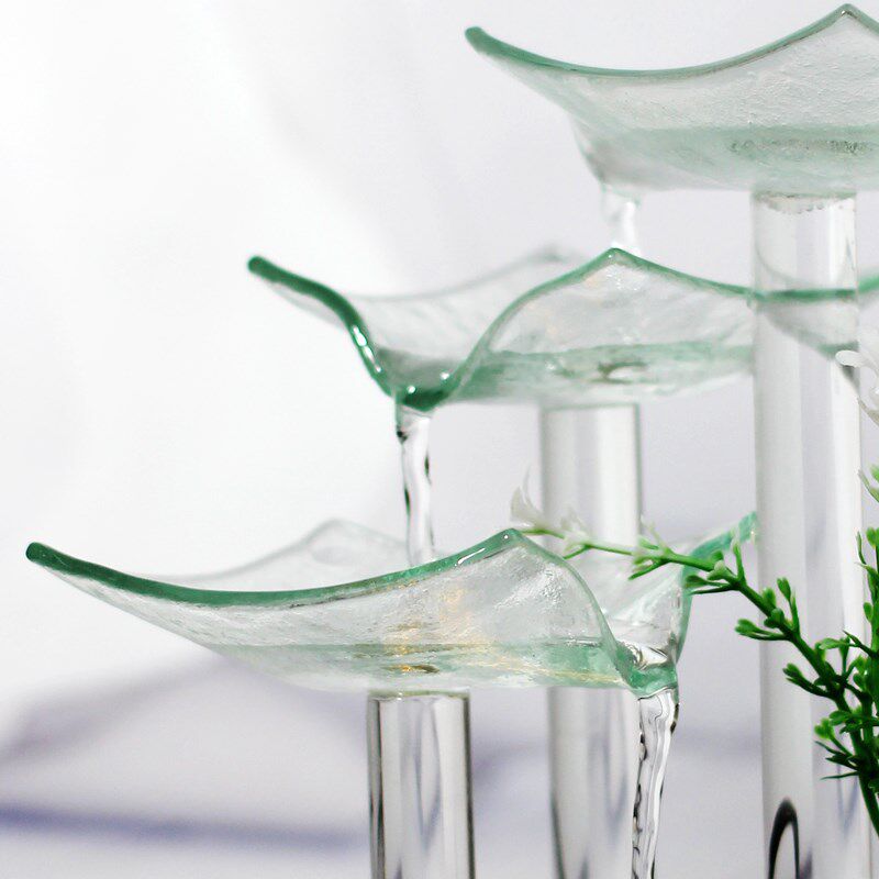 桌面循环流水摆件室内小型招财书房办公室程序员女士现代简约装饰