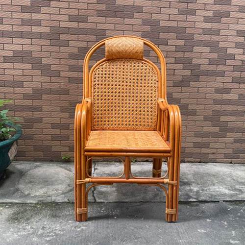 天然真藤椅休闲阳台单人老人高靠背藤编家用客厅椅子办公电脑滕椅