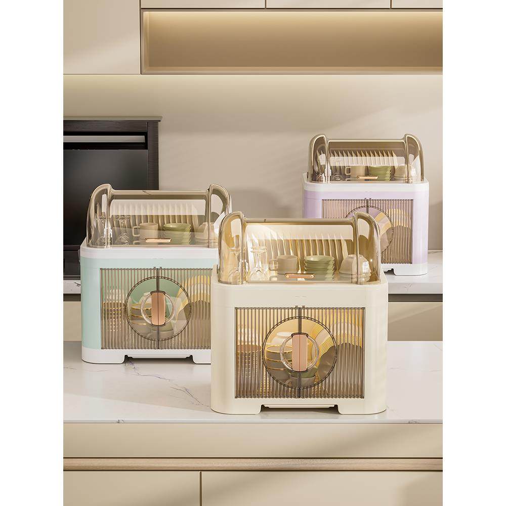 厨房碗架碗筷收纳盒家用带盖放餐具装碗碟盘沥水置物架碗筷收纳盒