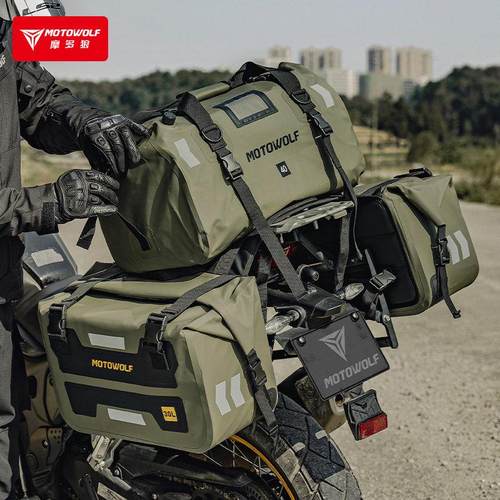 机车大容量边包防水驮包马鞍包安全帽后座包尾包挂包摩旅机车装备