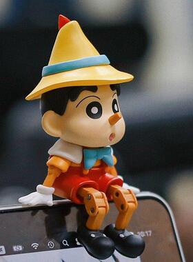 网红匹诺曹车载摆件汽车内中控台显示屏幕上装饰品卡通公仔创意男