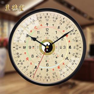 八卦钟 钟十二时辰子午流注表钟表客厅天干地支挂钟五行养生时钟