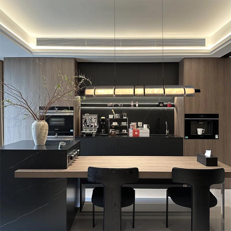 高硼玻璃云石吊灯现代简约会所餐厅吧台餐桌饭厅灯设计师款吊灯