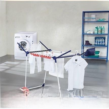 晾衣架Leifheit德国可折叠储物阳台室内防风落地式晾衣架，用于晾