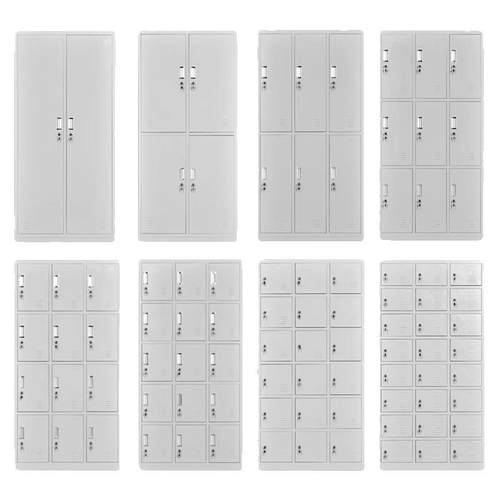 钢制员工更衣柜工厂车间食堂浴室带锁铁皮储物柜多门鞋柜碗柜厂家