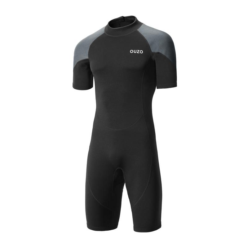 新款1.5mm潜水衣男款短袖短裤连体潜水服防晒冲浪衣水母衣冬泳衣